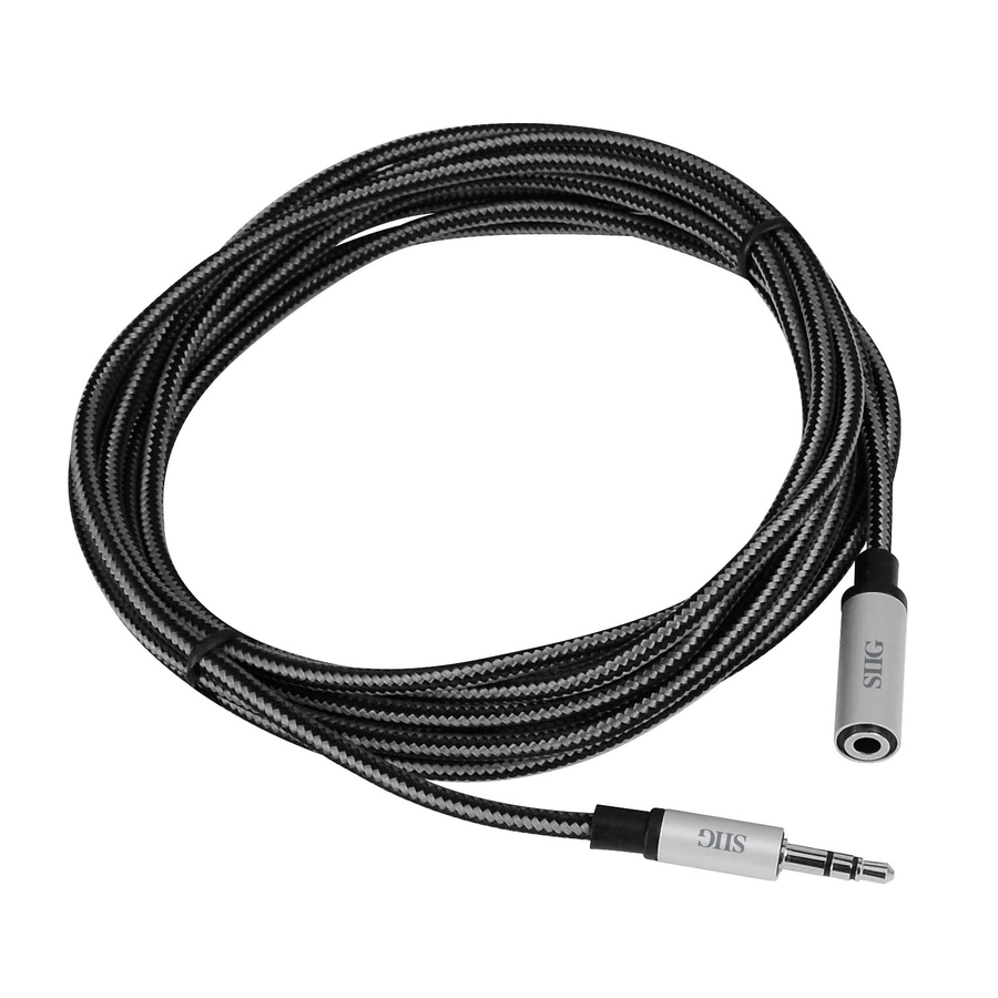 SIIG Woven Fabric Braided 3.5mm Stereo Aux Cable (M/F) - 3M