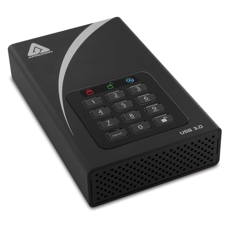 Apricorn Aegis Padlock DT 6 TB Desktop Hard Drive - 3.5" External - Black
