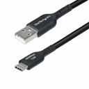 StarTech 15ft (4.5m) USB-A to USB-C Charging Cable, Charge & Sync, 3A, USB 2.0, TPE Jacket - Black USB Charging Cord