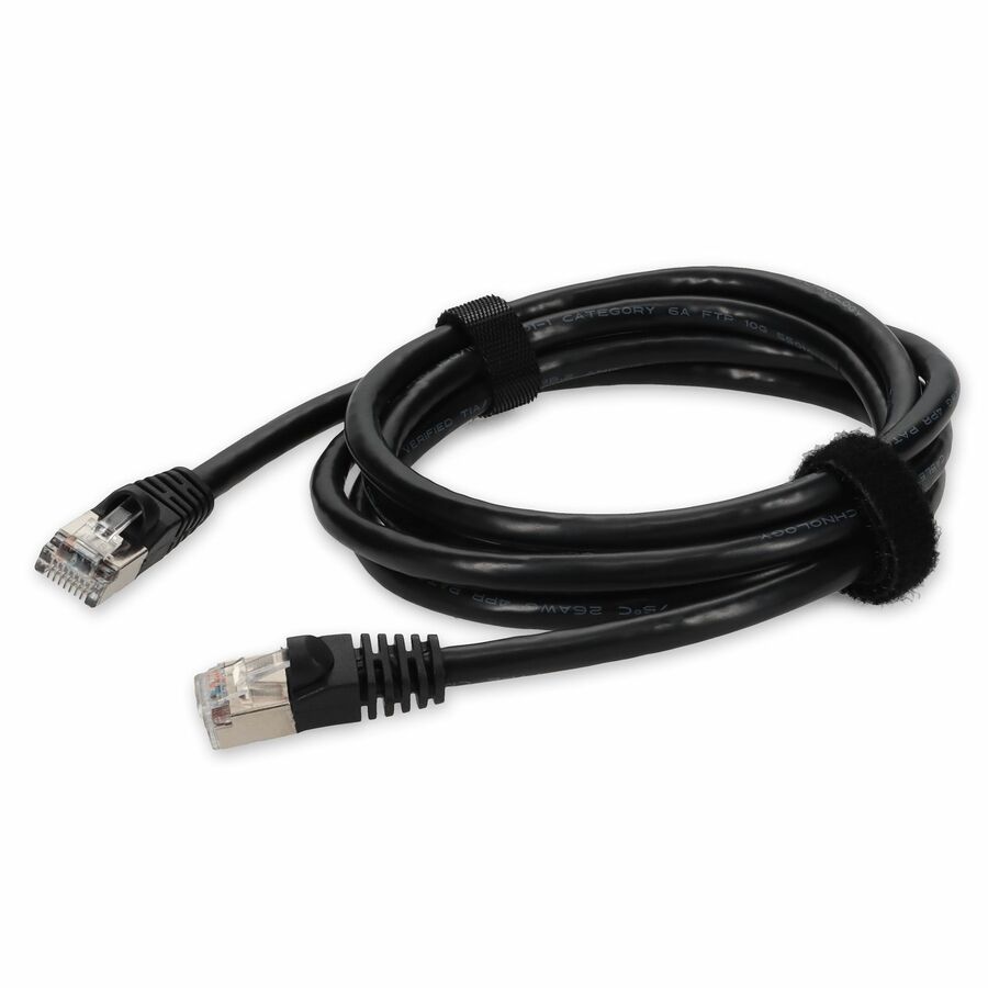 AddOn 10ft Black CAT 6A Shielded PVC Ethernet Cable Snagless Easy Clear Boot RJ-45 M/M