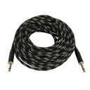 Monoprice 50ft. Cloth Series 1/4 inch T/S Male 20AWG Instrument Cable - Black & Gold