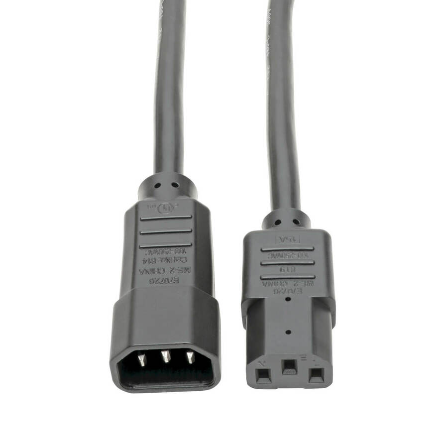 [04StdPwr-06] Tripp Lite by Eaton Heavy-Duty PDU Power Cord C13 to C14 - 15A 250V 14 AWG 6 ft. (1.83 m) Black