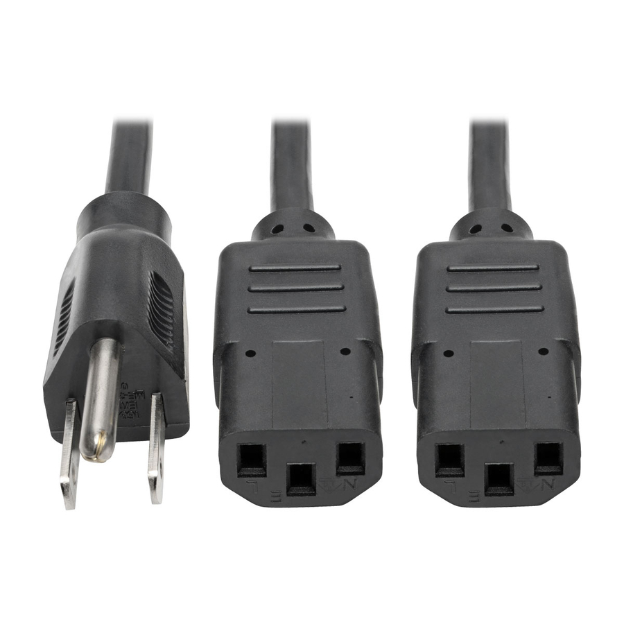 [04StdPwrSplit] Tripp Lite by Eaton Y Splitter Power Cable NEMA 5-15P to 2x C13 - 10A 125V 18 AWG 6 ft. (1.83 m) Black