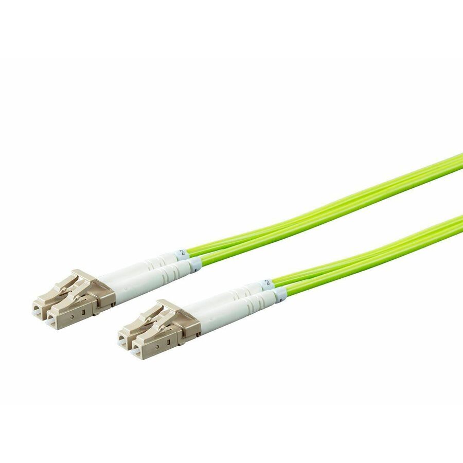 Monoprice Multi-Mode OM5 Fiber Optic Cable - LC-LC UL 2mm 50/125 OFNR Duplex Green 1m