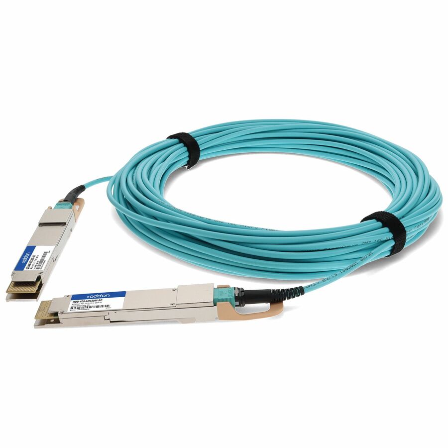 AddOn Cisco® QDD-400-AOC30M Compatible TAA Compliant 400GBase-AOC QSFP-DD to QSFP-DD Active Optical Cable (850nm, MMF, 30m)