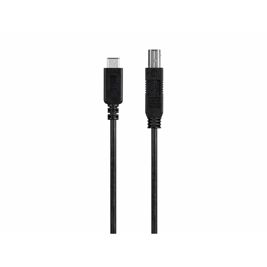 Monoprice 2.0 USB-C to USB-B Printer Cable 480 Mbps 6.6ft Black