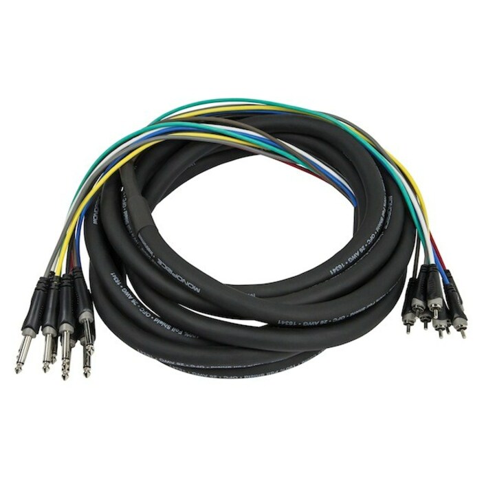 Monoprice 6 Meter (20ft) 8-Channel 1/4inch TS Male to RCA Male Snake Cable