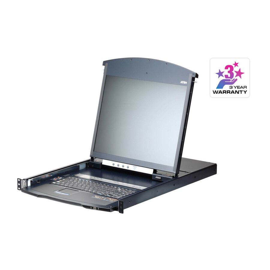 ATEN KL1108VN Cat 5 Dual Rail LCD KVM Over IP Switch With a Rack Mount Kit-TAA Compliant