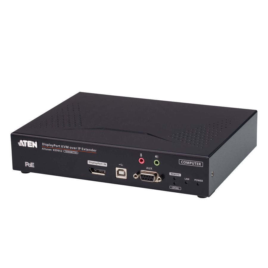 ATEN 4K DisplayPort Single Display KVM over IP Transmitter with PoE
