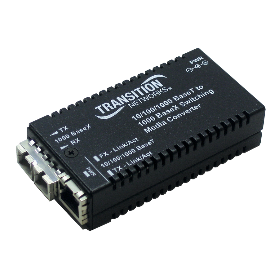 Transition Networks 10/100/1000Base-TX to 1000Base-SX Media Converter