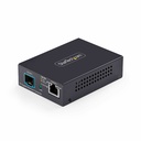 StarTech 10GbE Multi-Gigabit Open SFP+ Fiber Media Converter, Standalone Ethernet RJ-45 to 10GBASE-X SFP+, Single/Multi-Mode, TAA