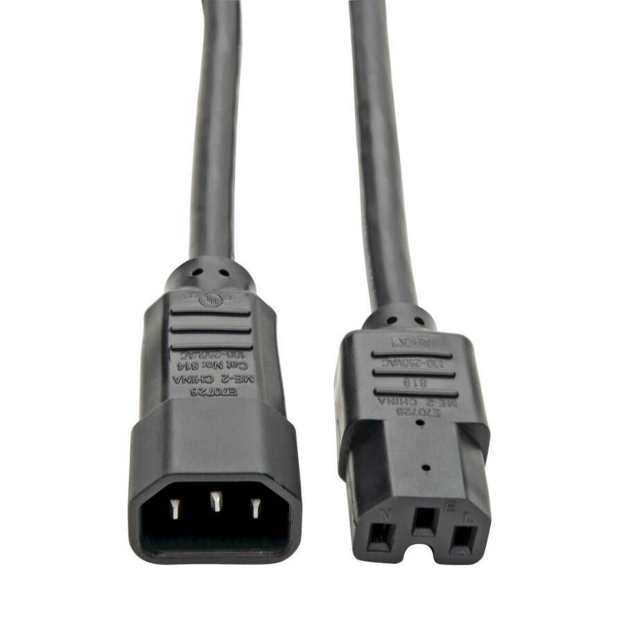 Tripp Lite by Eaton Power Cord C14 to C15 - Heavy-Duty 15A 250V 14 AWG 3 ft. (0.91 m) Black