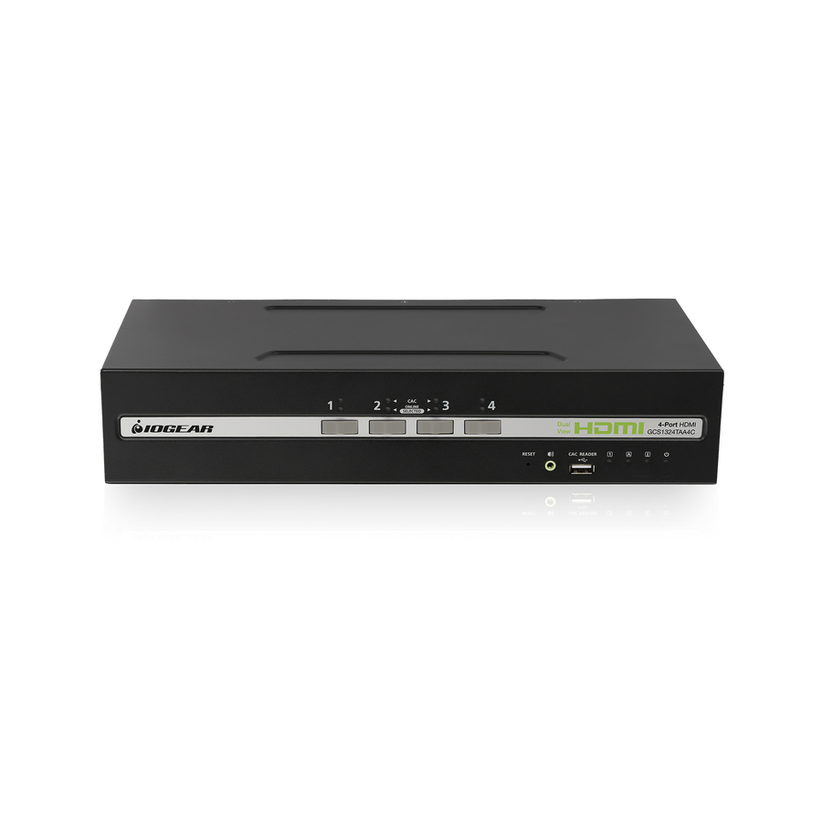 IOGEAR 4-Port Dual View HDMI Secure KVM with Audio and CAC Protection Profile v4.0