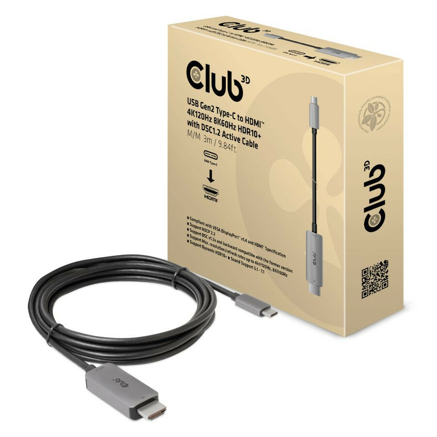 Club 3D HDMI/USB-C Audio/Video/Data Transfer Cable