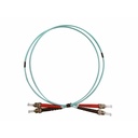 Monoprice Multi-Mode OM4 Fiber Optic Cable - ST-ST UL 3mm 50/125 OFNR Duplex Aqua 1m