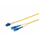Monoprice Single-Mode Fiber Optic Cable - LC-SC UL 2mm 9/125 OFNR Duplex Yellow 3m
