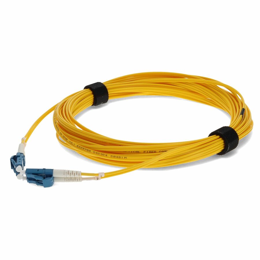 AddOn 1m LC to LC Yellow OS2 Duplex Microboot, Snagless OFNR (Riser-Rated) SMF Fiber Patch Cable