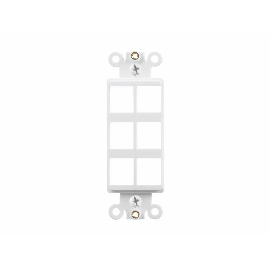 Monoprice Decor Insert for Keystone, 6-Port, White, 4"x1.4"x0.25" , w/Screws