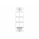 Monoprice Decor Insert for Keystone, 6-Port, White, 4"x1.4"x0.25" , w/Screws