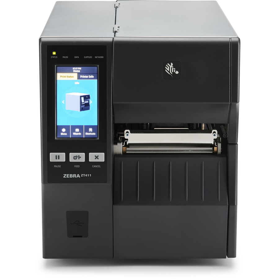 Zebra ZT411 Desktop Direct Thermal/Thermal Transfer Printer - Monochrome - Label Print - USB - Serial - Bluetooth - TAA Compliant