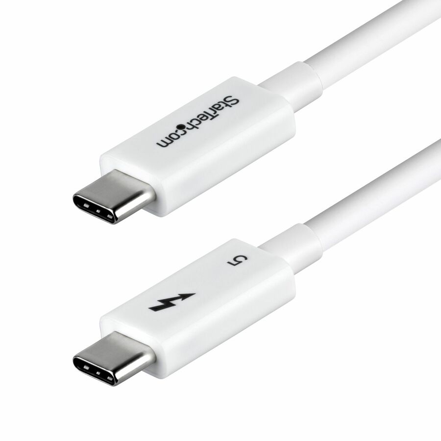 StarTech 1.5ft (50cm) Thunderbolt 5 Cable, 80Gbps/120Gbps, 240W PD, 8K 60Hz, Certified Thunderbolt Cable - White