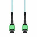 AddOn 5m MPO/APC to MPO/APC Aqua OM4 OFNR (Riser-Rated) 12-Strand Fiber Patch Cable
