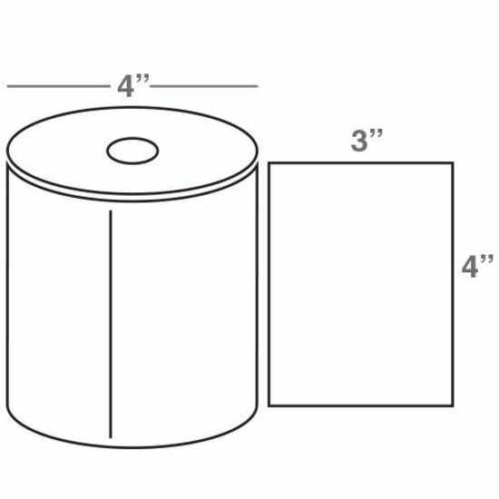 Wasp 4.0" x 3.0" TT labels, 4 rolls, 500 per roll, 5" OD