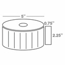 Wasp 2.25" x .75" TT labels, 4 rolls, 3000 per roll, 5" OD