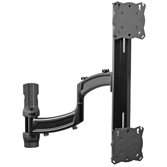 Chief Kontour 1x2 Vertical Depth-Adjustable Dual Monitor Wall Mount - For Displays up to 24" - Black