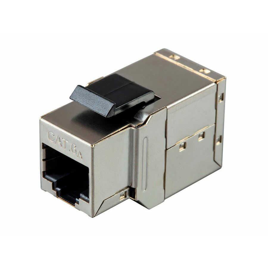 Monoprice Cat6A 10G Shielded RJ45 Inline Coupler Type Feedthrough Keystone Jack, Silver