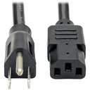 Tripp Lite by Eaton Computer Power Cord NEMA 5-15P to C13 - Heavy-Duty 15A 125V 14 AWG 10 ft. (3.05 m) Black