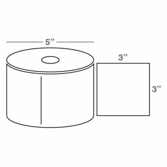 Wasp 3.0" x 3.0" TT labels, 4 rolls, 850 per roll, 5" OD