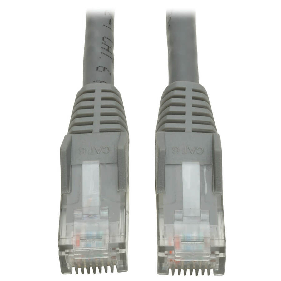 Tripp Lite by Eaton Cat6 Gigabit Snagless Molded (UTP) Ethernet Cable (RJ45 M/M) PoE Gray 7 ft. (2.13 m)