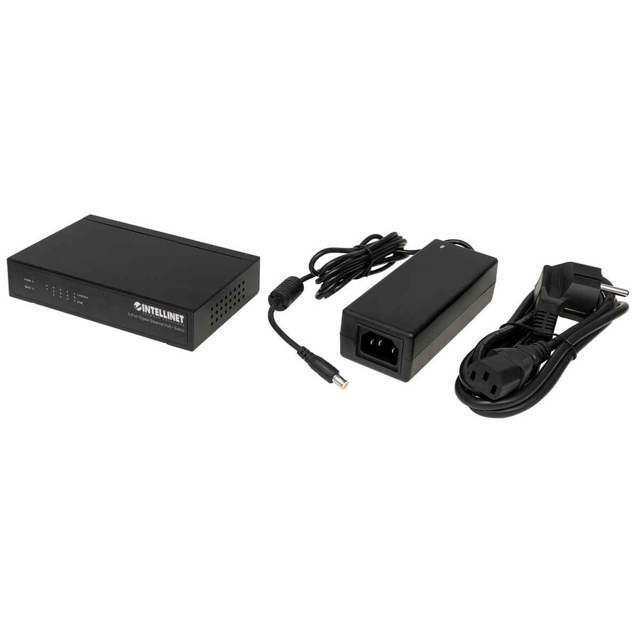 5-Port Gigabit Ethernet PoE+ Switch, 4 x PSE Ports, IEEE 802.3at/af Power over Ethernet (PoE+/PoE) Compliant, 60 W, Desktop