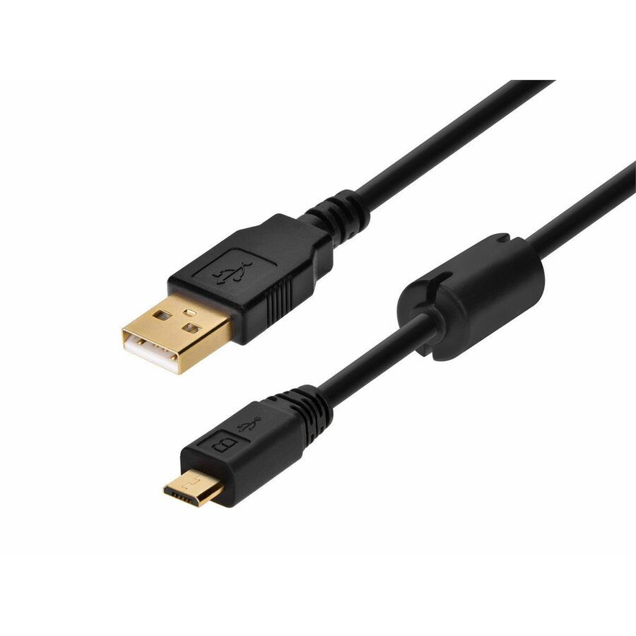 Monoprice USB-A to Micro B 2.0 Cable - 5-Pin, 28/24AWG, Gold Plated, Black, 15ft