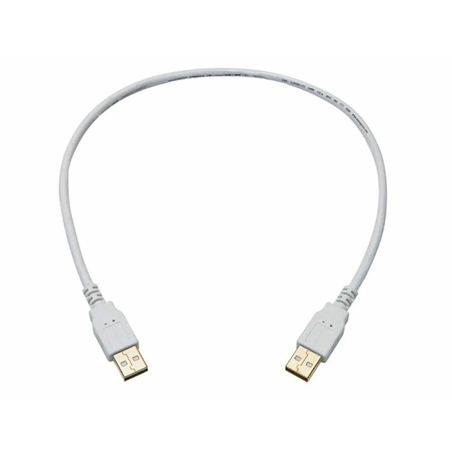 Monoprice USB-A to USB-A 2.0 Cable - 28/24AWG, Gold Plated, White, 1.5ft