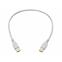 Monoprice USB-A to USB-A 2.0 Cable - 28/24AWG, Gold Plated, White, 1.5ft