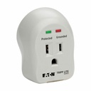 Eaton Tripp Lite Series 1-Outlet Personal Surge Protector, Direct Plug-In, 600 Joules, 2 Diagnostic LEDs