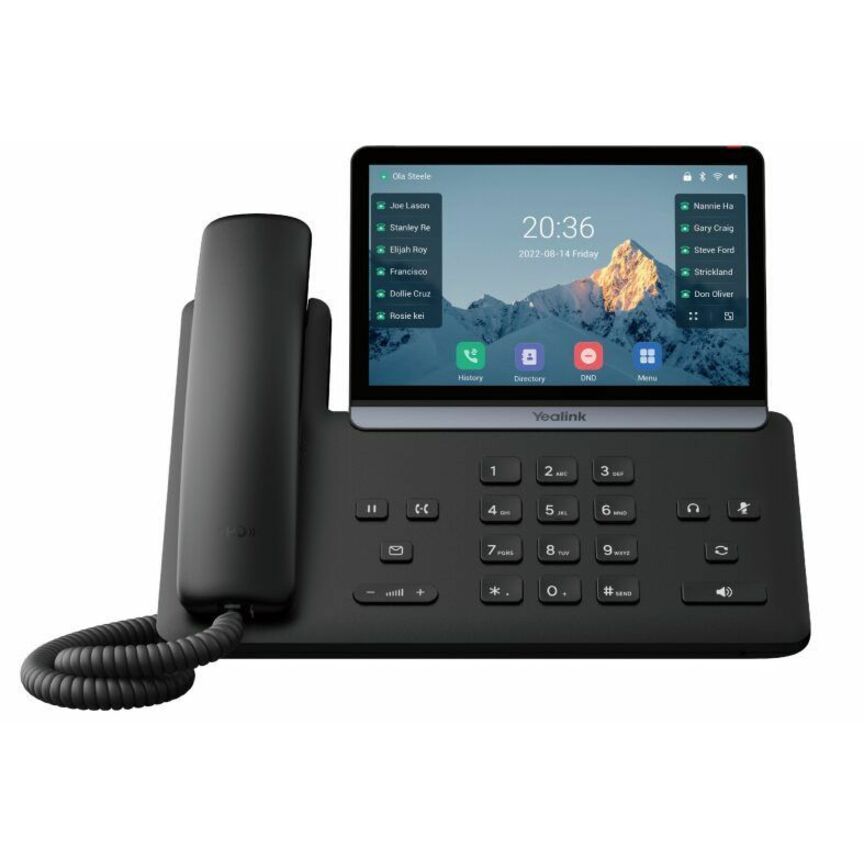 Yealink SIP-T87W IP Phone - Corded - Corded/Cordless - Wi-Fi, Bluetooth, DECT - Wall Mountable, Desktop - Classic Gray