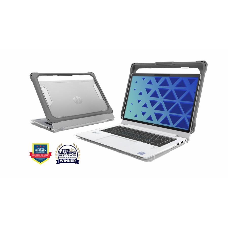 MAXCases Extreme Shell-F2 Slide Chromebook Case for HP 14" ProBook 440 G8/G9/G10, ProBook 445 G8/G9/G10 , EliteBook 640 G9/10 & EliteBook 645 G9/10 (Gray/Clear)