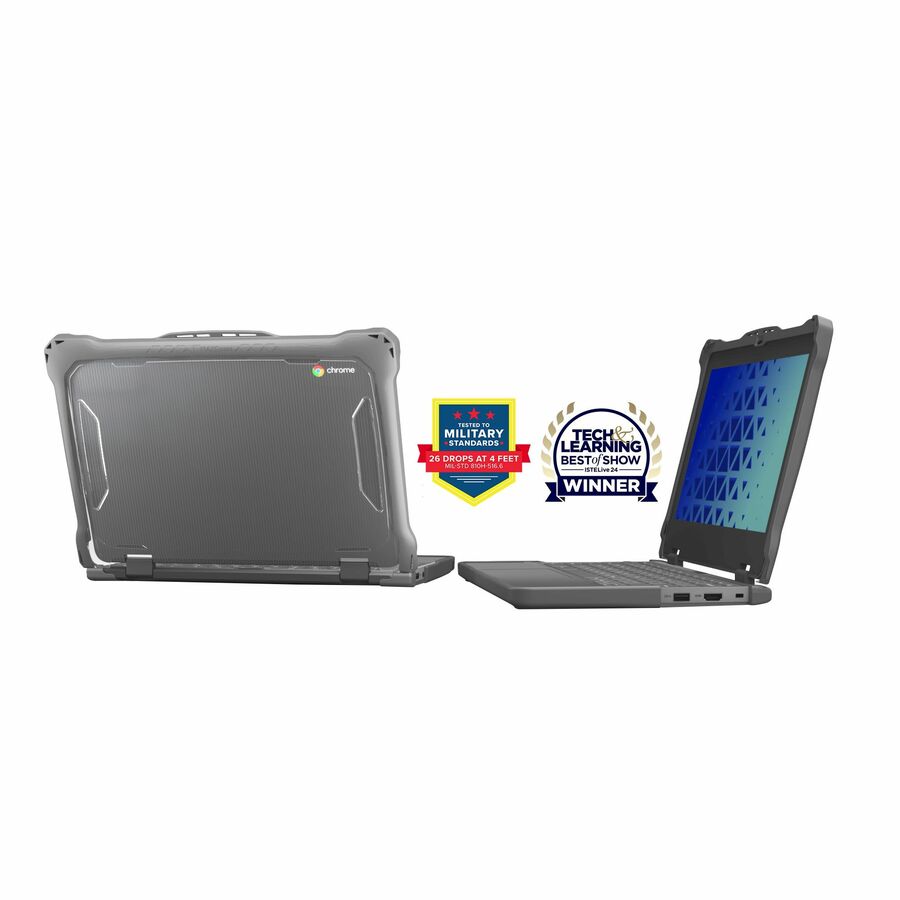 MAXCases Extreme Shell-F2 Slide Chromebook Case for HP Fortis ProBook X360 G11 and G10 11" (Gray/Clear)