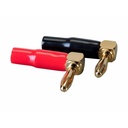 Monoprice 2 Pair Right Angle 24k Gold Plated Banana Speaker Wire Cable Screw Plug Connecto