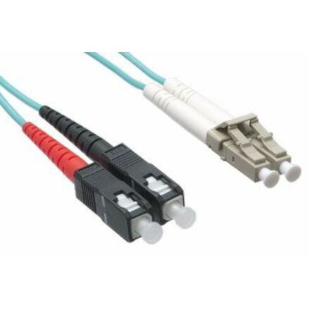 Axiom LC/SC 10G Multimode Duplex OM3 50/125 Fiber Optic Cable 15m - TAA Compliant