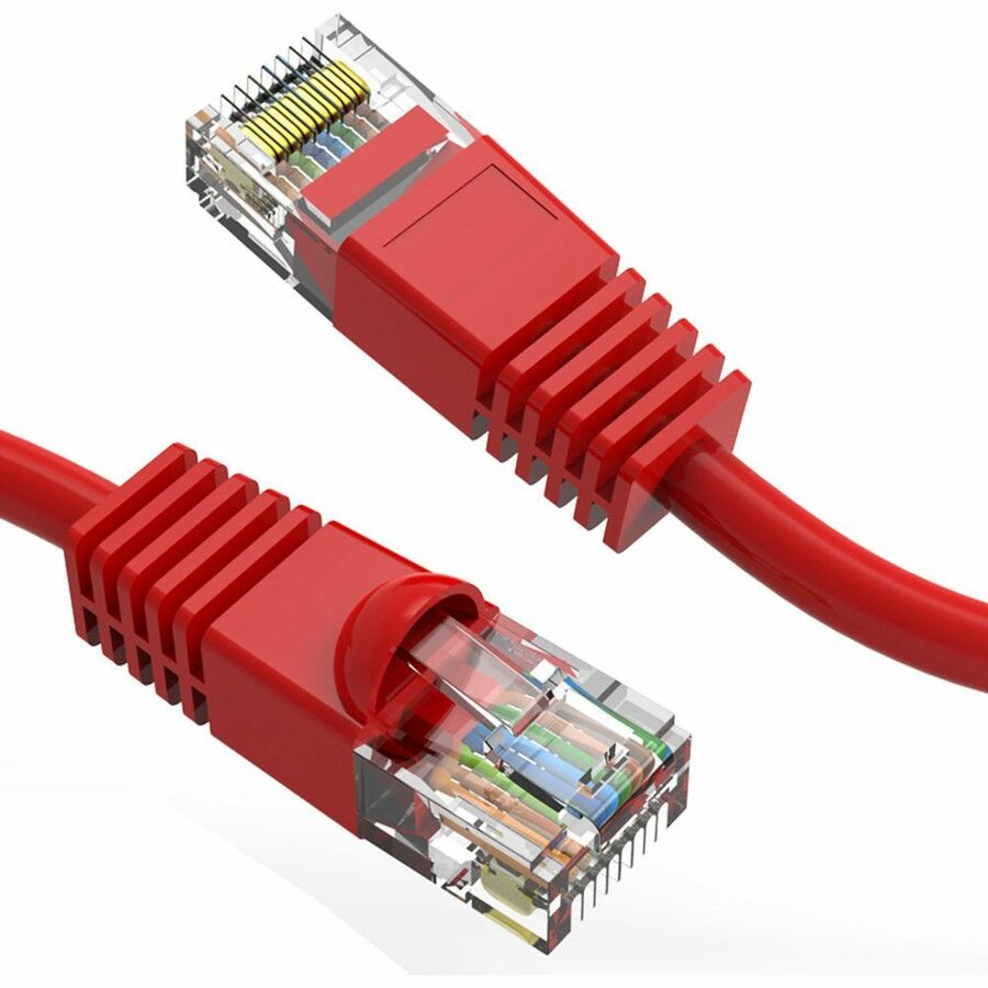 Axiom 8FT CAT5E 350mhz Patch Cable Molded Boot (Red) - TAA Compliant