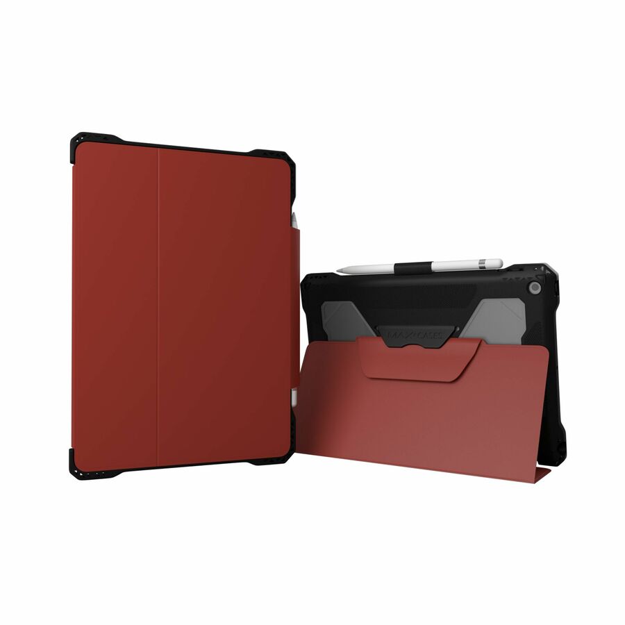 MAXCases Extreme Folio-X2 for iPad 9 (7/8) 10.2" (2021) (New Wipeable Material) (Red)