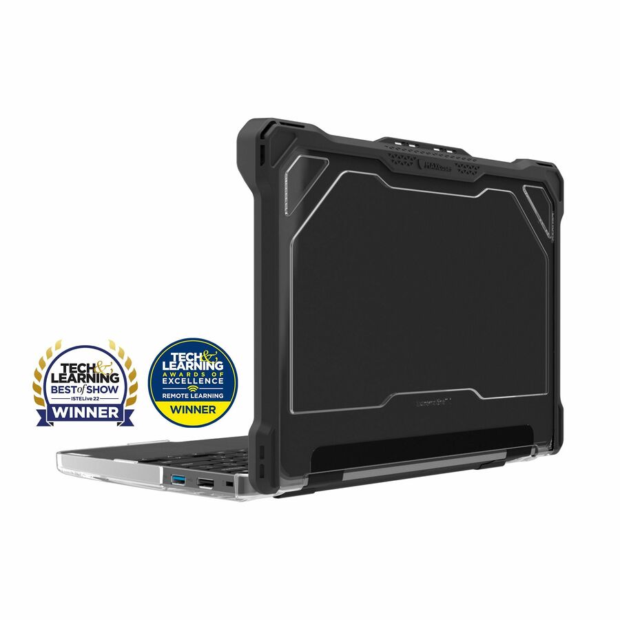 MAXCases Extreme Shell-L Chromebook Case for Asus 1100 Series 11.6" Win 10/Chrome, BR1100F, Flip CR1, CR1 (Black/Clear)