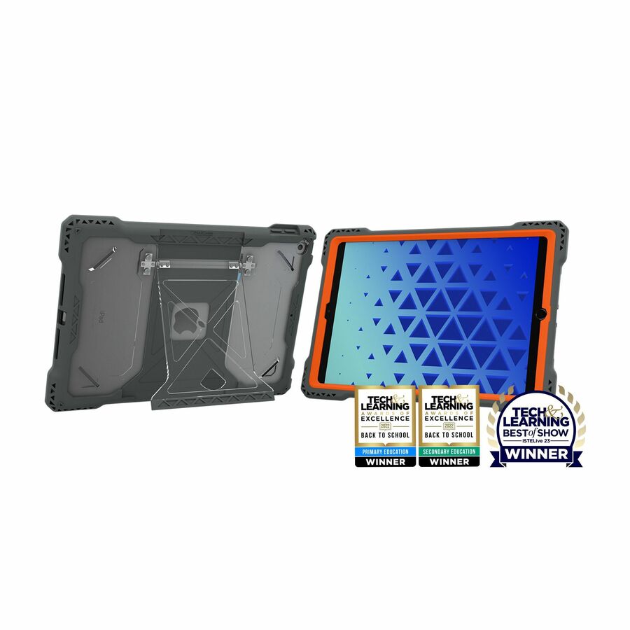 MAXCases Shield Extreme-X2 for iPad 9 10.2" (Fits iPad 7/8/9) (Orange Bezel-Gray Case)