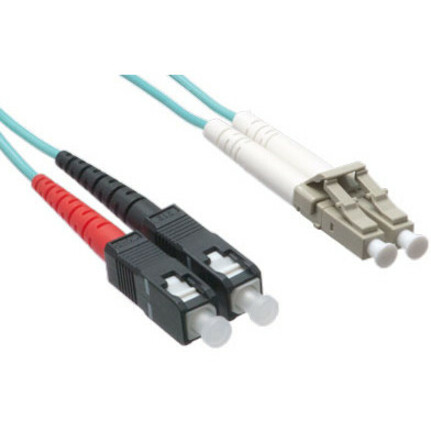 Axiom LC/SC Multimode Duplex OM4 50/125 Fiber Optic Cable 0.5m - TAA Compliant