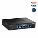 TRENDnet 5-Port 10G Switch, TEG-S750, 5 x 10G RJ-45 Ports, 100Gbps Switching Capacity, Supports 2.5G and 5G-Base-T Connections, Ethernet Splitter, NDAA & TAA Compliant, Lifetime Protection, Black
