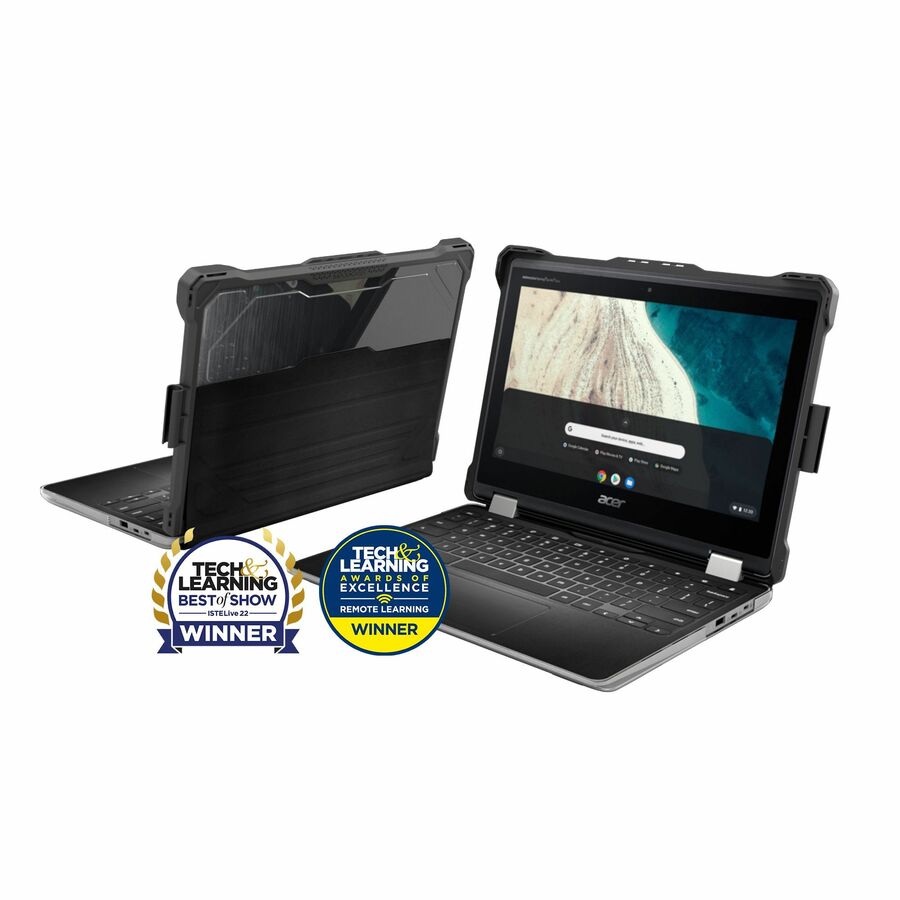 MAXCases Extreme Shell-L Chromebook Case for Acer R851T Spin 512 Chromebook 12" (Black)